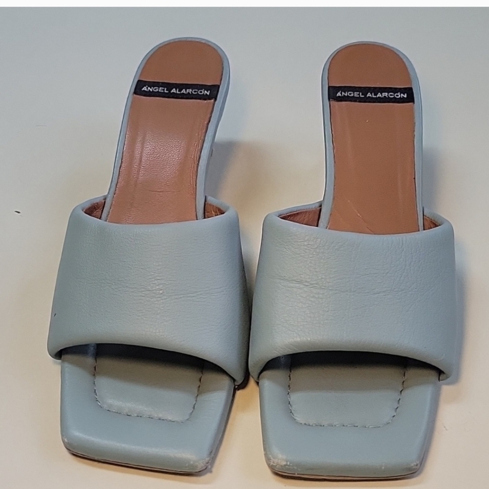 ANGEL ALARCON Pale Light Blue Slides/mules Size 39 - Picture 7 of 12